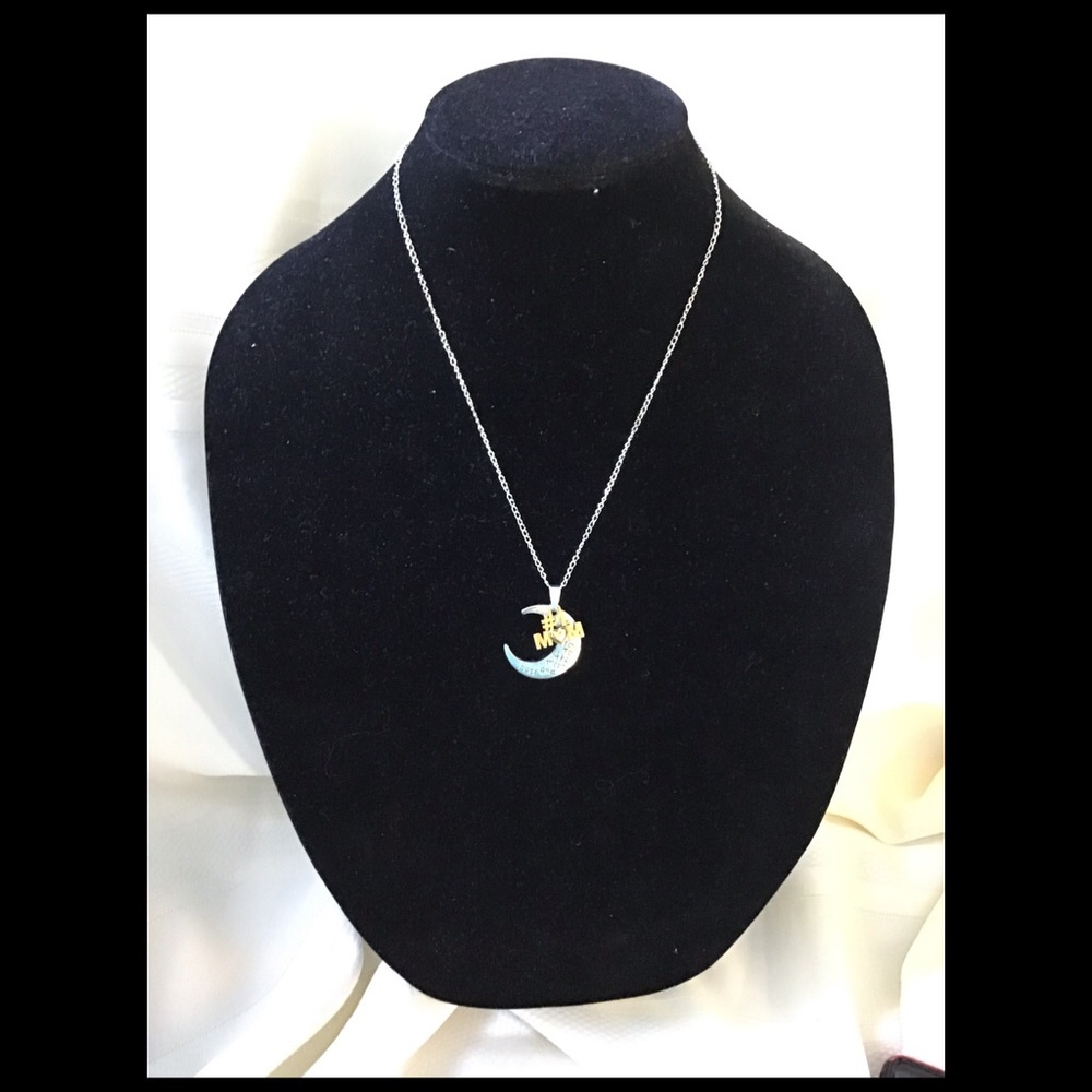 Gold “#1 Mom” & Silver“I Love You To the moon and back” On 925 Silver Chain - Picture 4 of 8